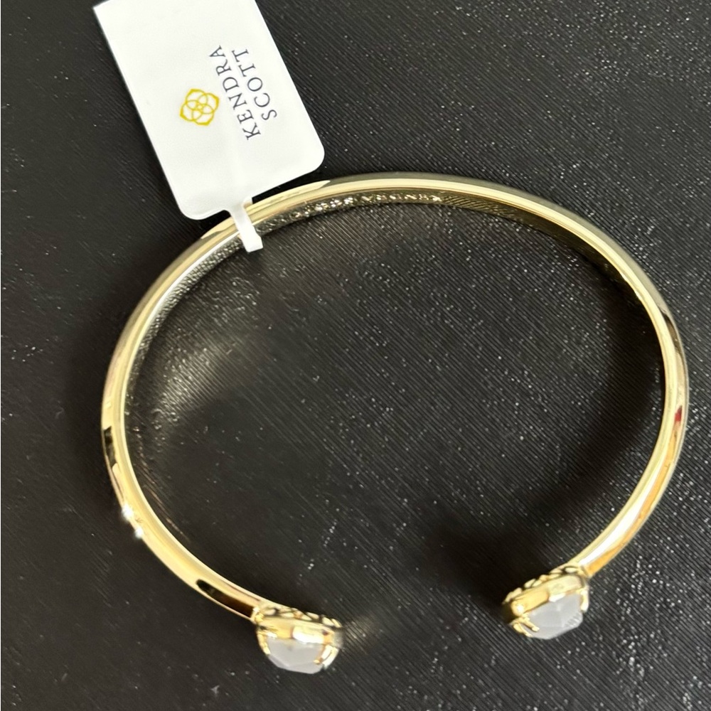 Kendra Scott Goldtone Elton Slate Cats Eye Bracelet - Picture 9 of 10